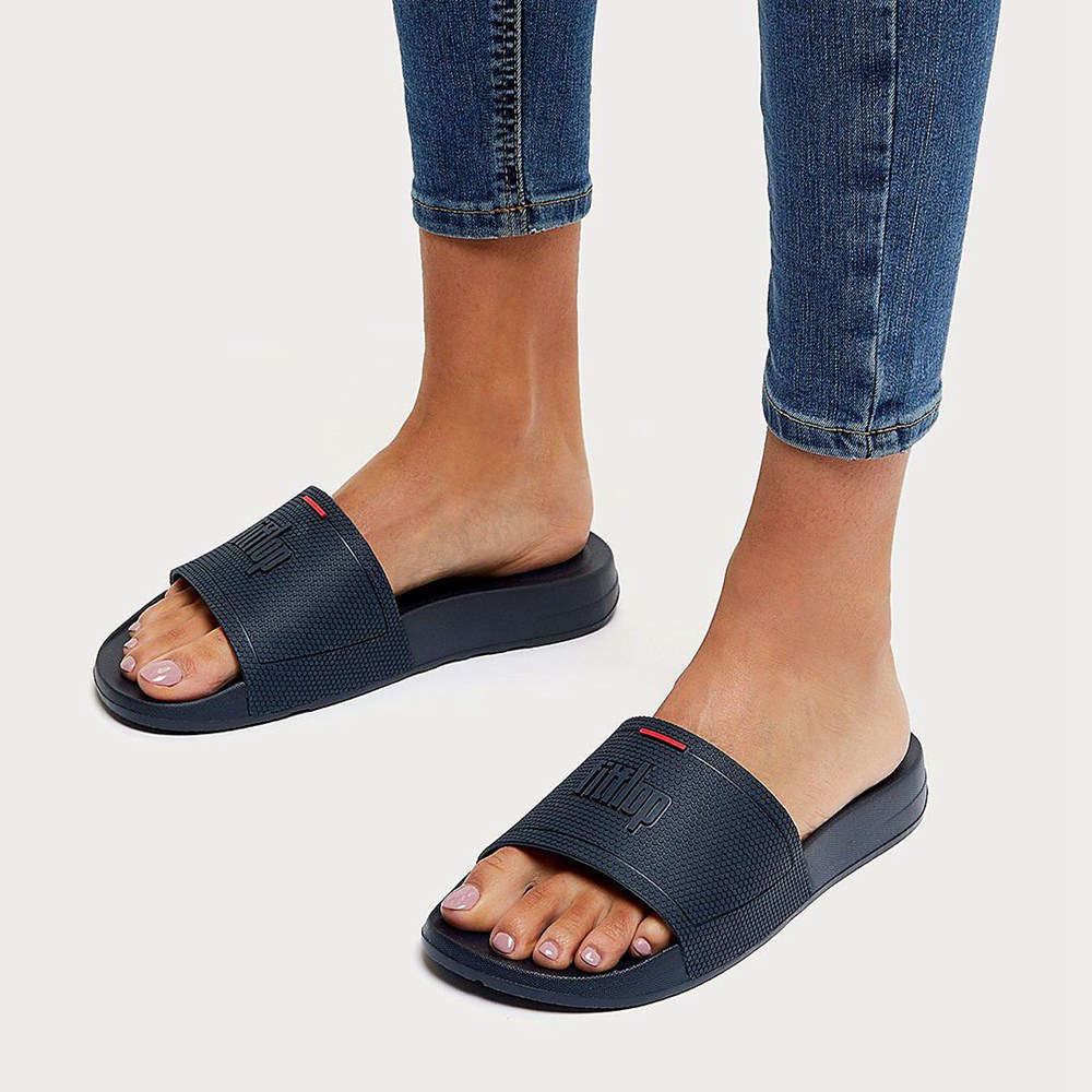 Fitflop Womens Slides Navy - Iqushion Pool - QD1326987